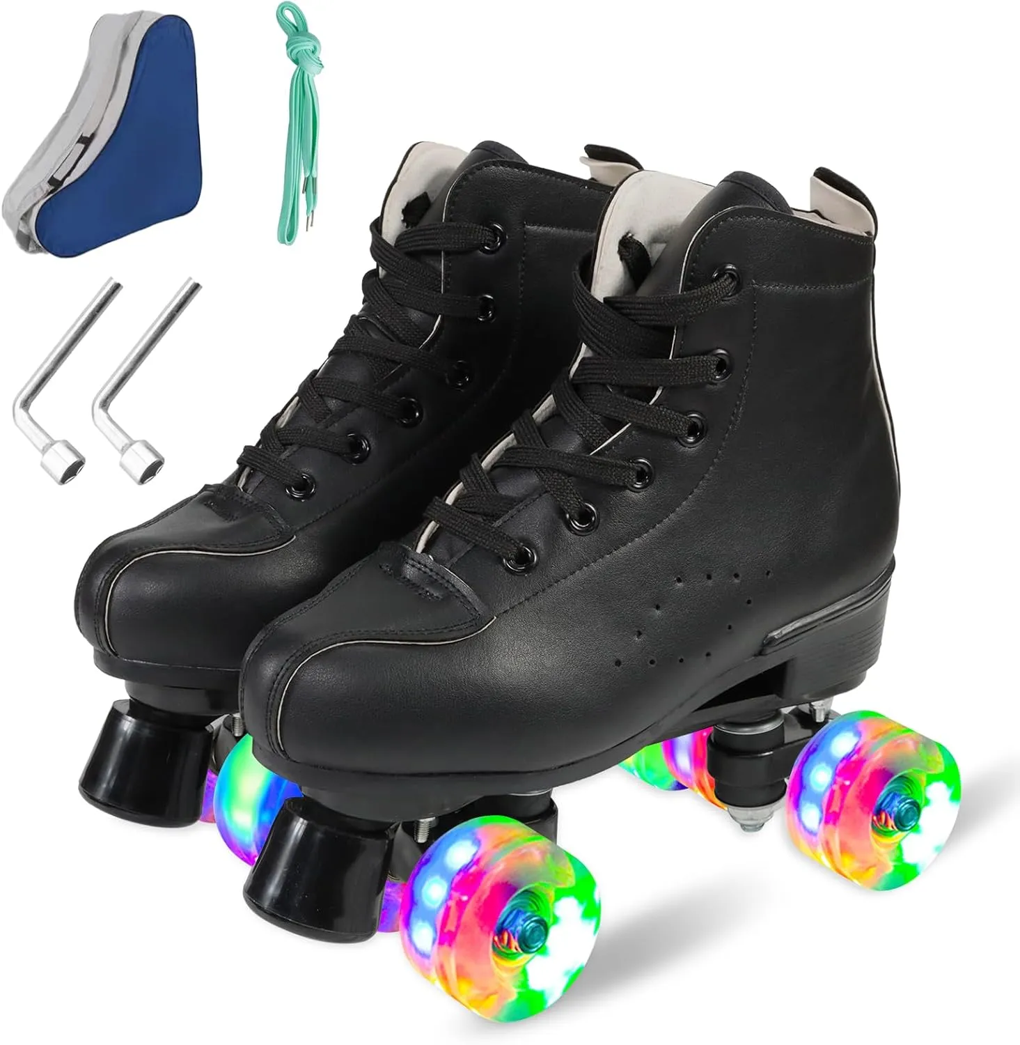 Derby Professional Outdoor Indoor Roller Skates for Women and Men, Adjustable Four Wheel Senior Skates