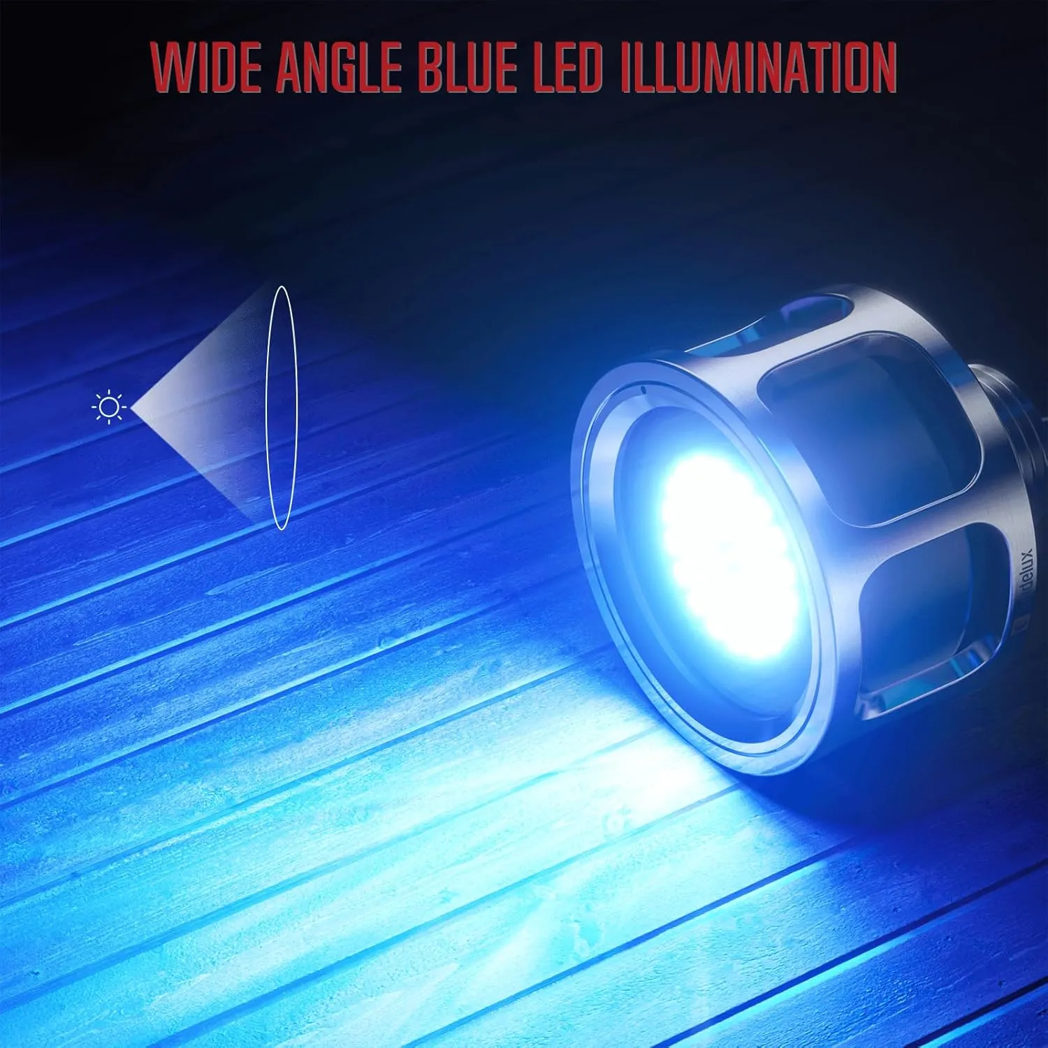 Drain Plug Light, Super Bright 36 LEDs Underwater Boat Light, Replaces Standard 1/2" NPT Drain Plug and Adds Lighting for Cruising, Fishing & Fun (Blue)