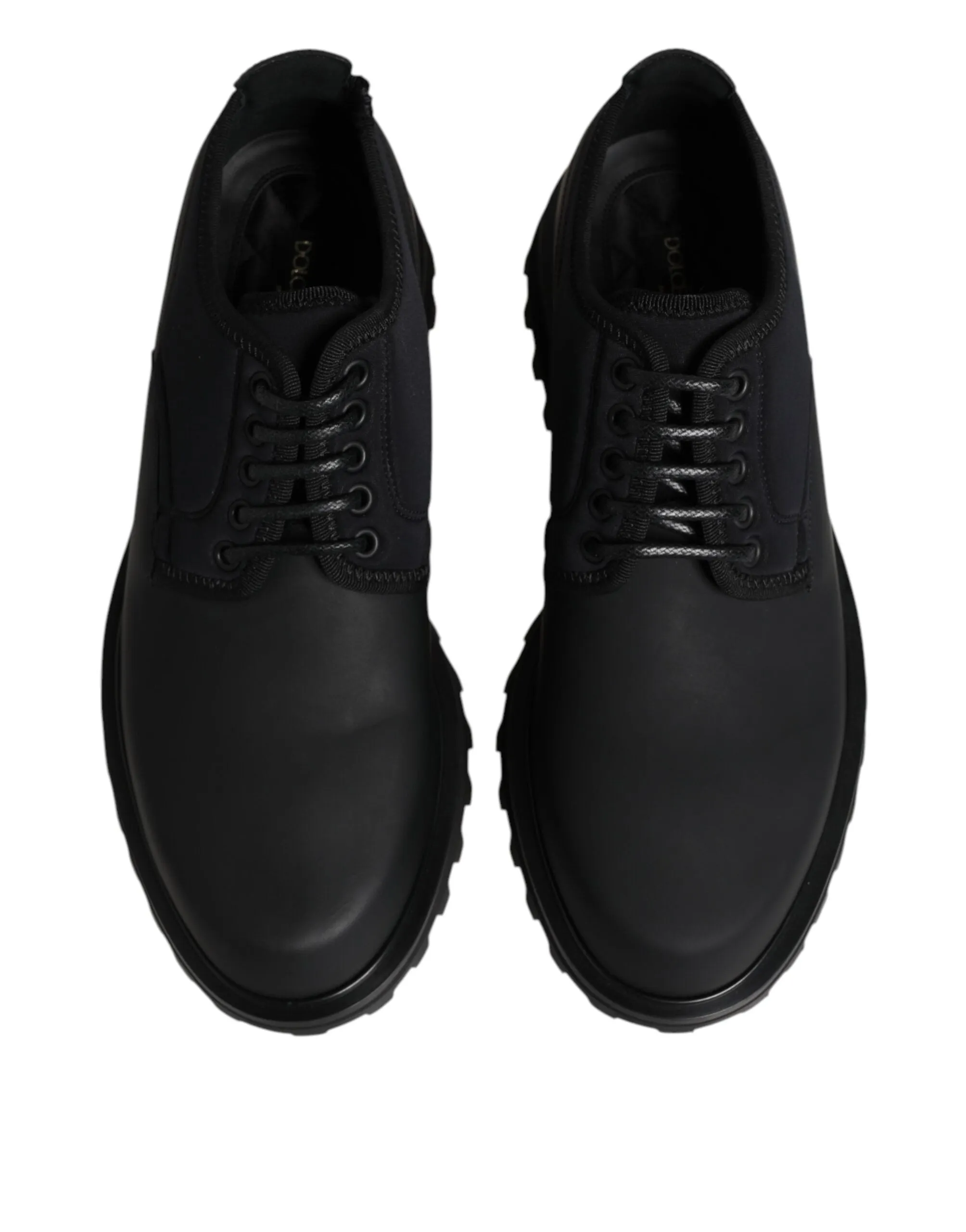 Dress Lace Leather Dolce Black Local shipping Shoes Advanced technology Up Trekking & Gabbana