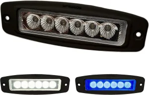 Dual Color LED FLUSH Mount Spreader Light | Boat Deck Flood Beam | Stainless Hardware | IP68 Waterproof | High Lumen | 12-24 Volt DC Input (BLACK)