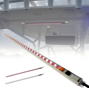 Dual Color T-Top LED Light with Switch | Boat Courtesy Cockpit Helm Light | Waterproof Bar Housing | Stainless Hardware | IP68 (15.5" White & Red)