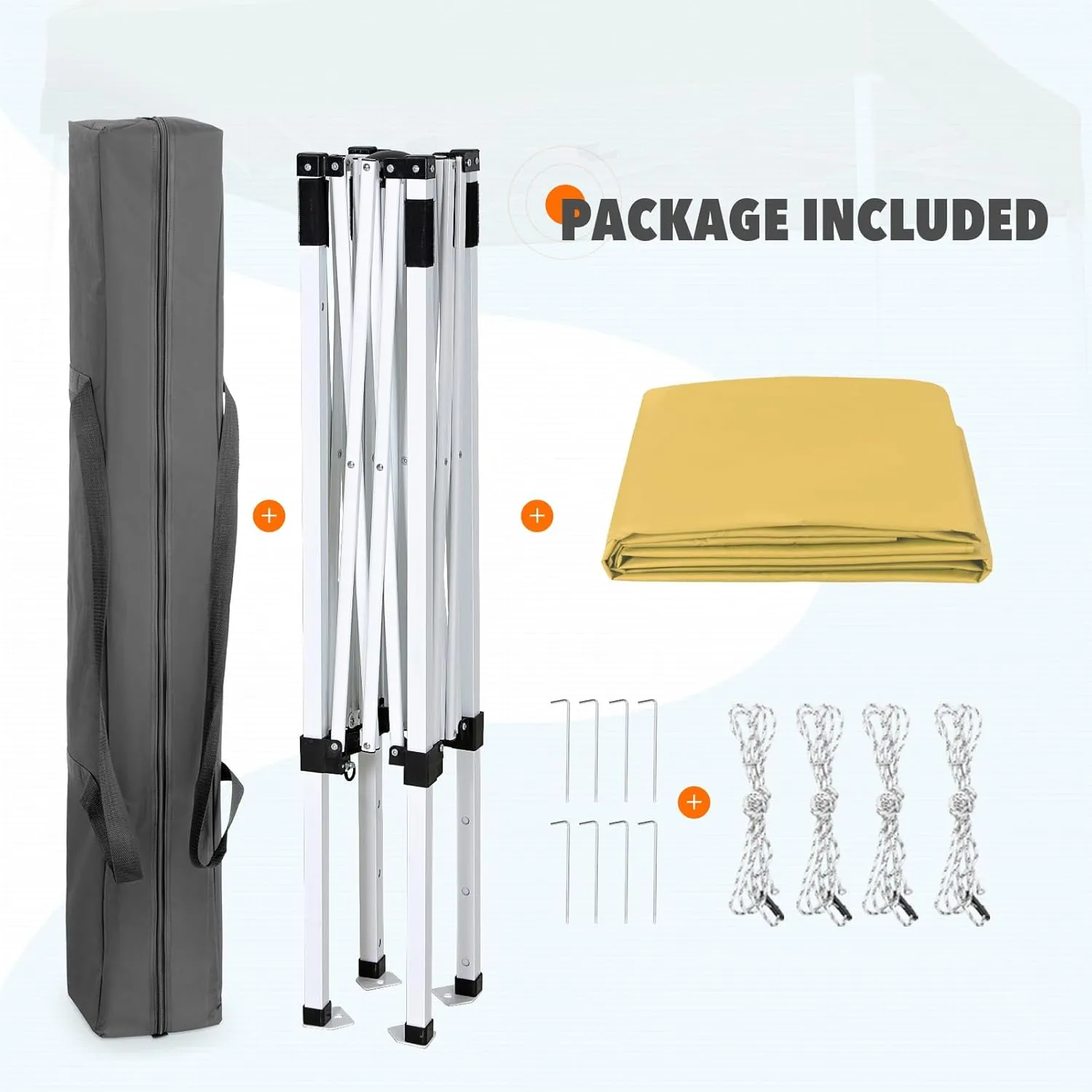 EAGLE PEAK 5x5 Pop Up Canopy Tent Instant Outdoor Canopy Easy Set-up Straight Leg Folding Shelter, Beige