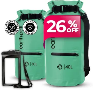 Earth Pak Waterproof Dry Bag with Zippered Pocket - Waterproof Dry Bag Backpack Keeps Gear Dry for Boating, Camping, Fishing, Beach Drybag, Kayak Accessories - Dry Bags Waterproof with Phone Case