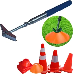 Easy Cone Pickup Stick | Retractable Cone Picker Upper for Sports, Traffic and Outdoor Cones | Works with Most Cones and Purifyou Motorcycle Cones