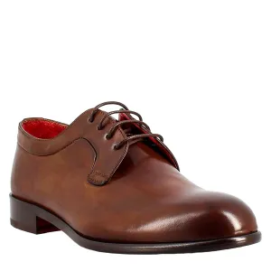 Elegant dark brown derby for men in smooth leather