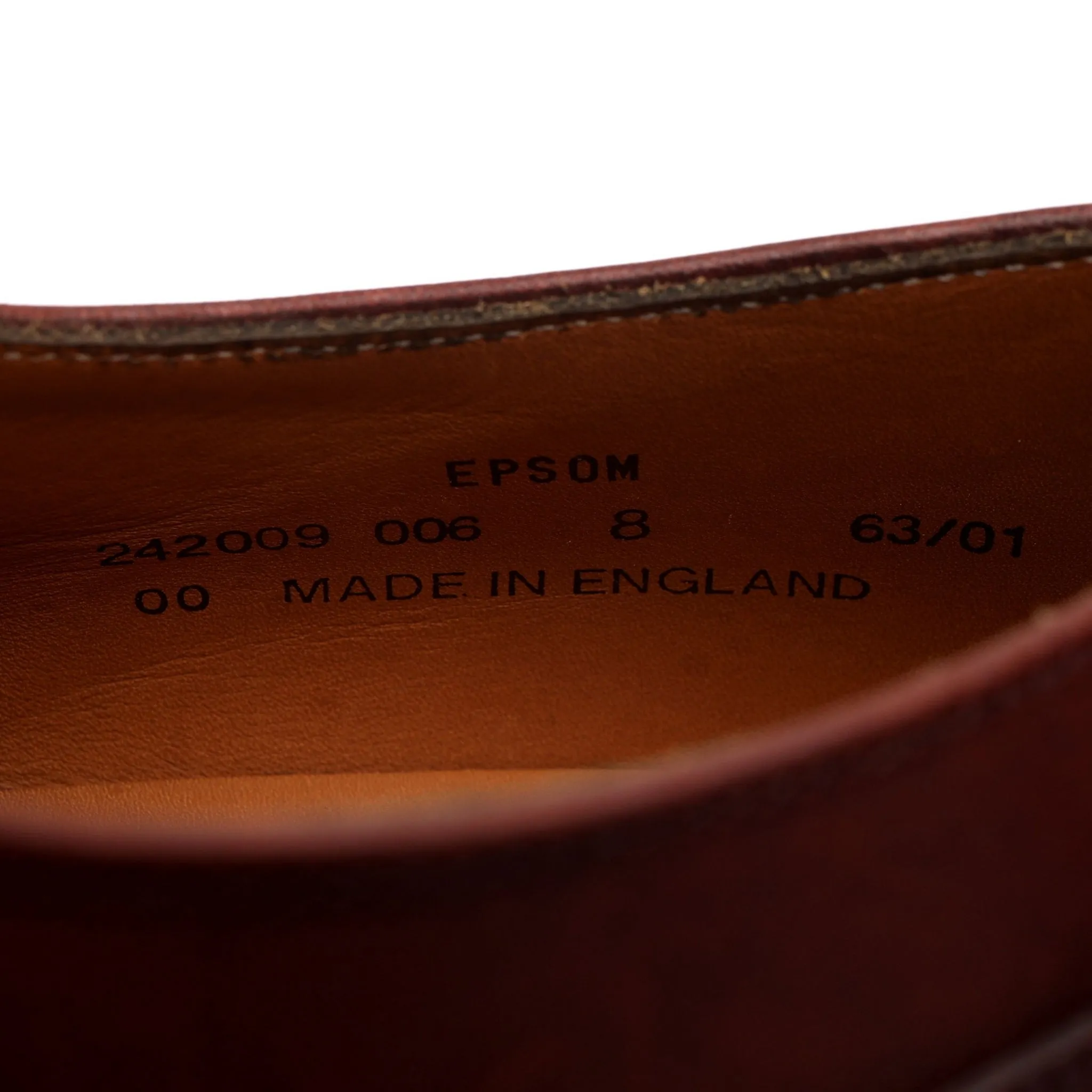 'Epsom' Brown Leather Derby UK 8 F