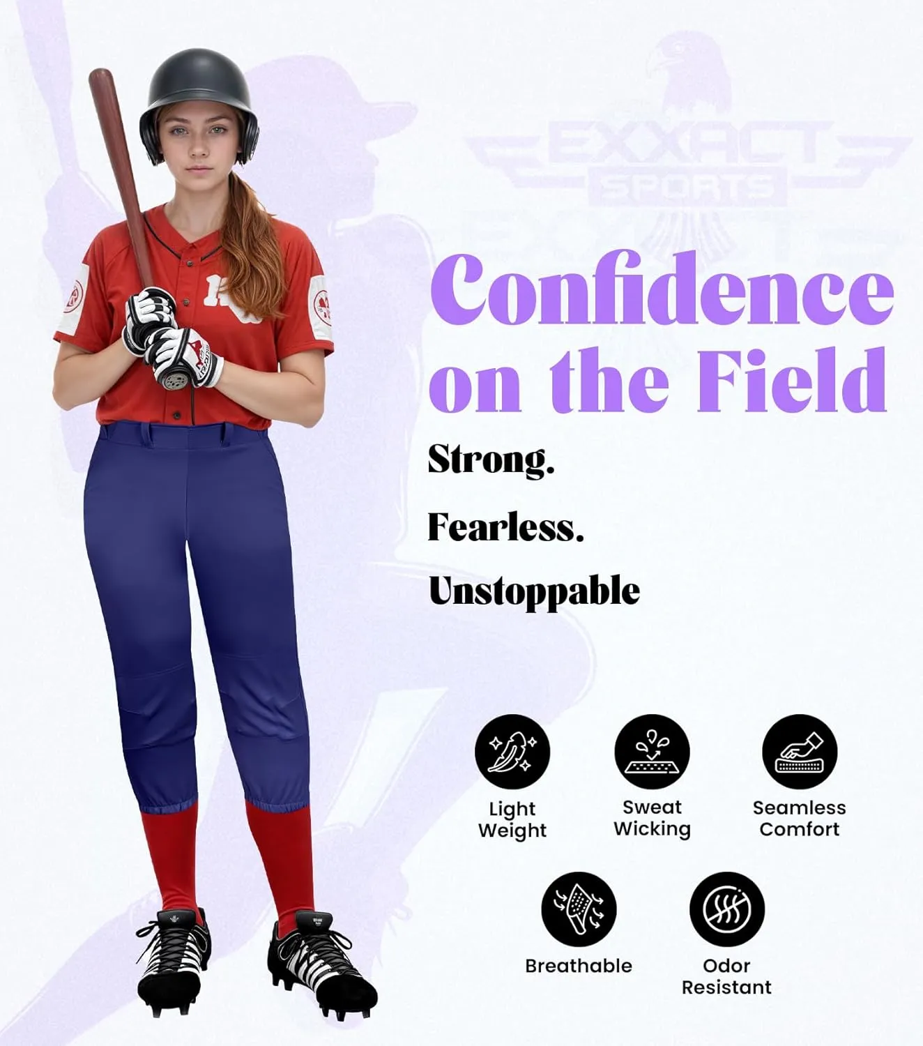 Exxact Sports Girls Softball Pants Knicker/Yoga Style Knee Length, 4-Way Stretch Low Rise Youth Softball Pants for Girls
