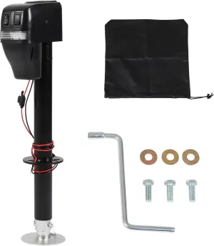FAHKNS Electric Trailer Jack, 5000lbs RV Power Tongue Jack, A Frame Travel Trailer Jack with Waterproof Cover Manual Crank Handle for Lifting Camper 5th Wheel RV Boat, 22" Lift 12V DC