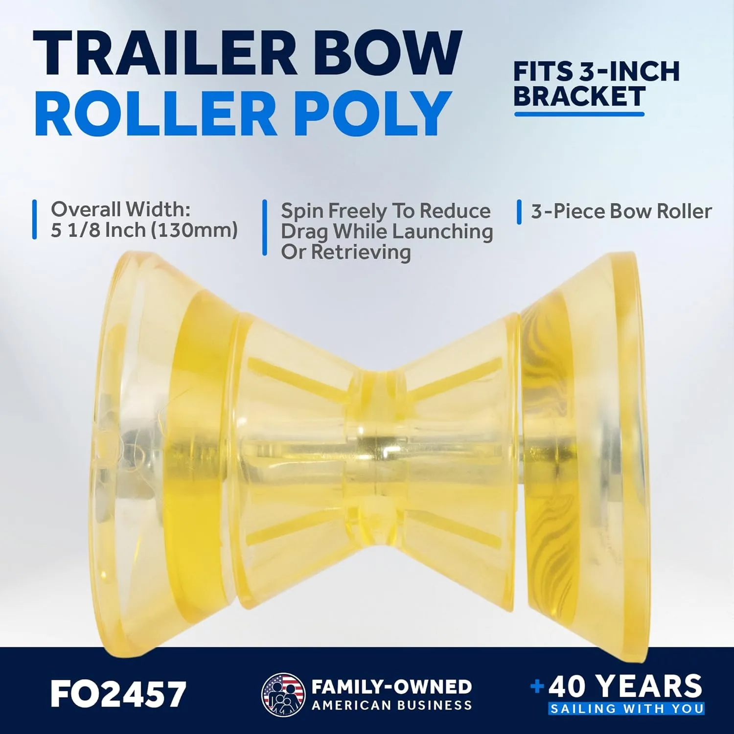 Five Oceans Boat Trailer Roller - Marine Boat Roller for Trailer, Clear Yellow Bow Boat Roller Poly