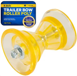 Five Oceans Boat Trailer Roller - Marine Boat Roller for Trailer, Clear Yellow Bow Boat Roller Poly