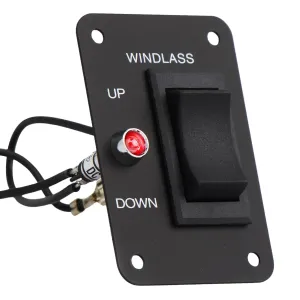 Five Oceans Rocker Boat Anchor Windlass Switch, Controlling Up/Down Function of Boat Anchor Windlasses, Waterproof, 12 Volts, SPDT 3-Terminal Switch, Stainless Steel Plate - FO3739