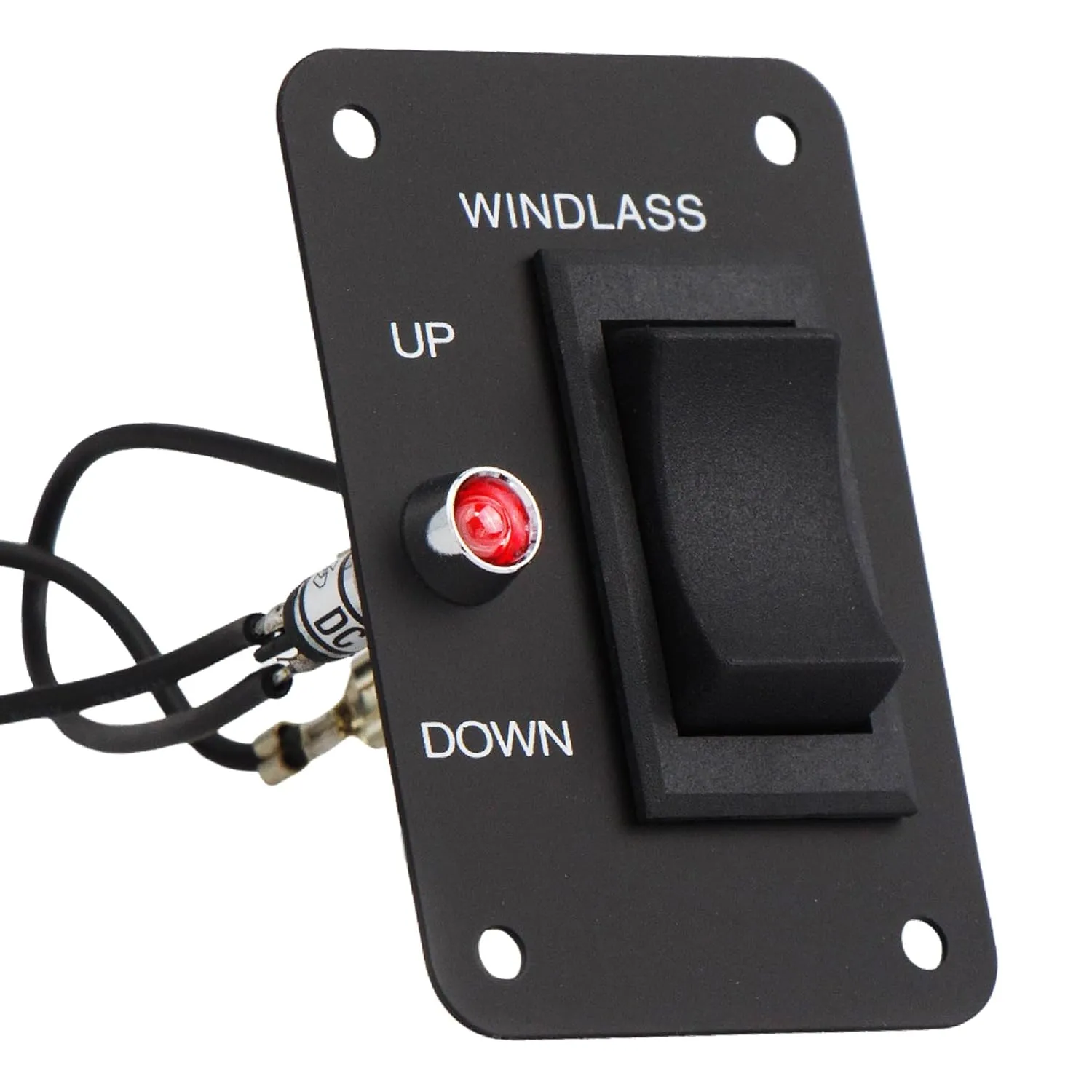 Five Oceans Rocker Boat Anchor Windlass Switch, Controlling Up/Down Function of Boat Anchor Windlasses, Waterproof, 12 Volts, SPDT 3-Terminal Switch, Stainless Steel Plate - FO3739