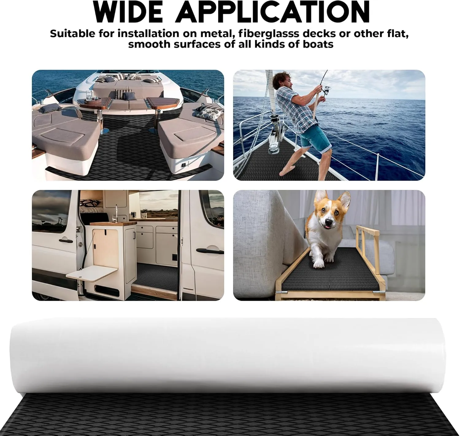 FOCEAN Boat Flooring - EVA Foam Boat Decking - Marine Flooring Marine Mats for Boats RV Yacht Kayak 94.5"x 47.2"/23.6"/15.7"