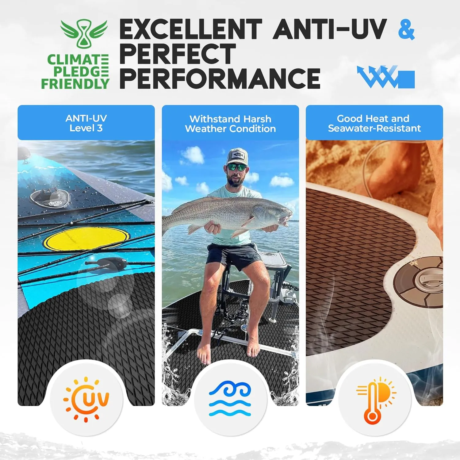 FOCEAN Boat Flooring - EVA Foam Boat Decking - Marine Flooring Marine Mats for Boats RV Yacht Kayak 94.5"x 47.2"/23.6"/15.7"