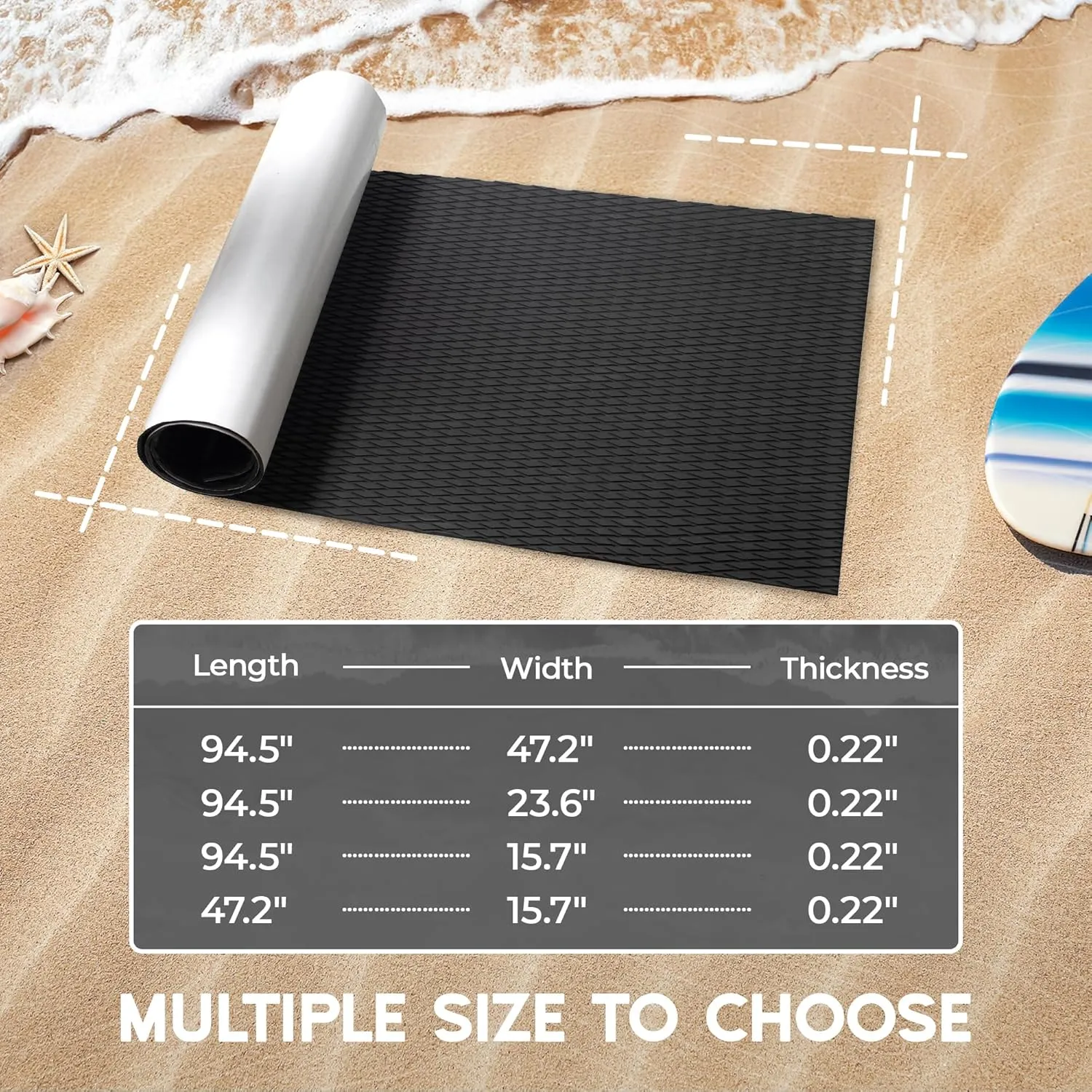 FOCEAN Boat Flooring - EVA Foam Boat Decking - Marine Flooring Marine Mats for Boats RV Yacht Kayak 94.5"x 47.2"/23.6"/15.7"