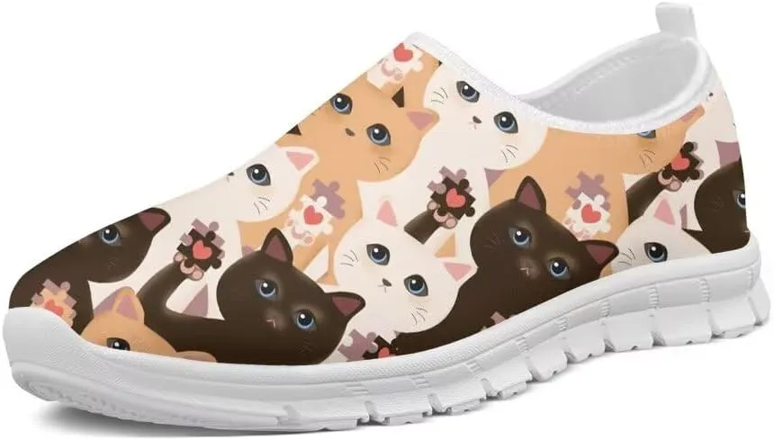 Forchrinse Bee Womens Walking Shoes Mens Slip on Sneakers Arch Support Soft Comfort Loafer Shoes Lightweight for Travel Work Gym