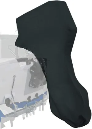 Full Outboard Motor Cover Fits 100-225 HP Outboard Engine Covers Black 600D Heavy Duty Oxford Waterproof Boat Engine Cover with Windproof Strap