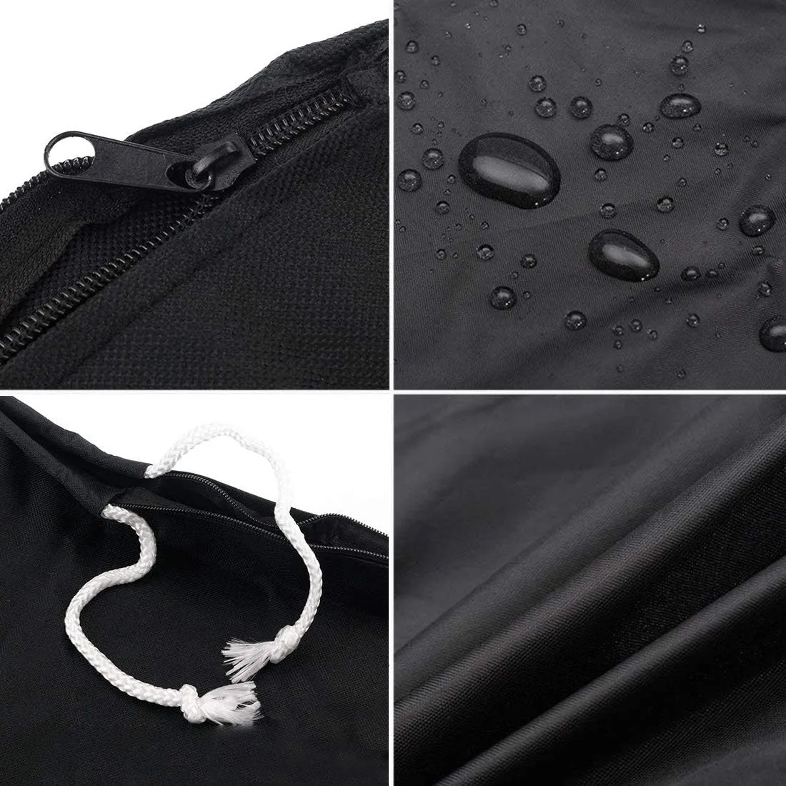 Full Outboard Motor Cover Fits 100-225 HP Outboard Engine Covers Black 600D Heavy Duty Oxford Waterproof Boat Engine Cover with Windproof Strap