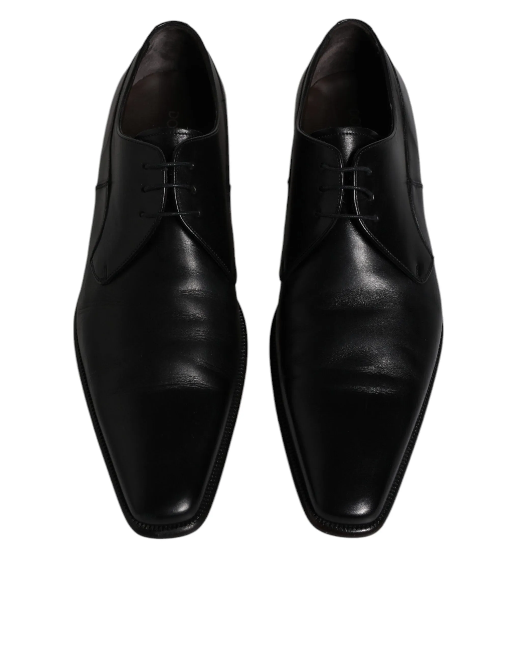 Gabbana Black Leather Best-rated & Dress Highly praised Men Derby Formal Dolce Shoes