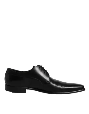 Gabbana Black Leather Best-rated & Dress Highly praised Men Derby Formal Dolce Shoes