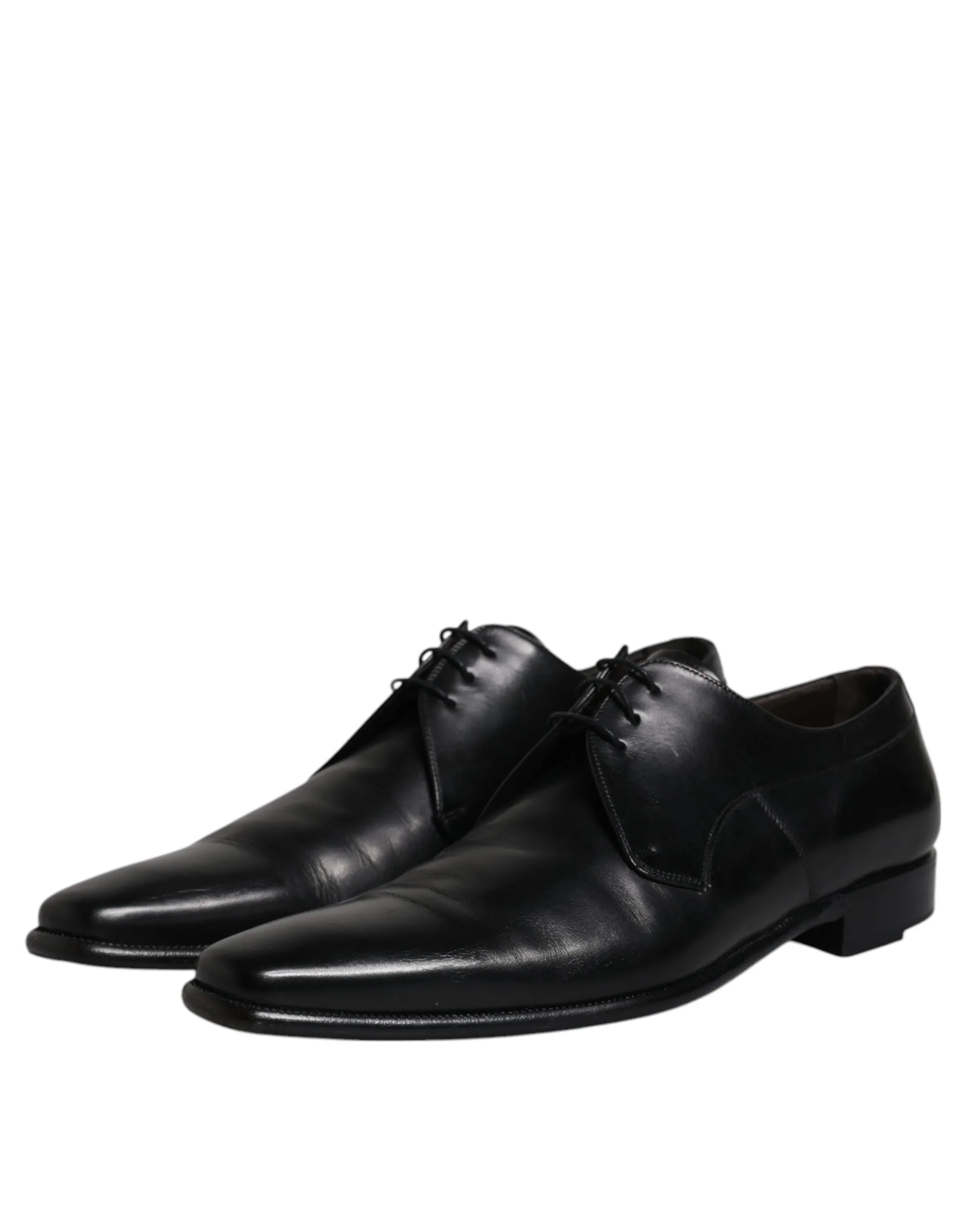 Gabbana Black Leather Best-rated & Dress Highly praised Men Derby Formal Dolce Shoes