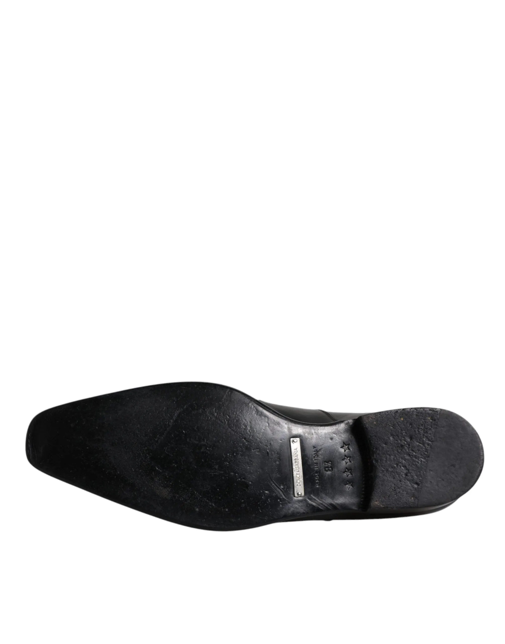 Gabbana Black Leather Best-rated & Dress Highly praised Men Derby Formal Dolce Shoes