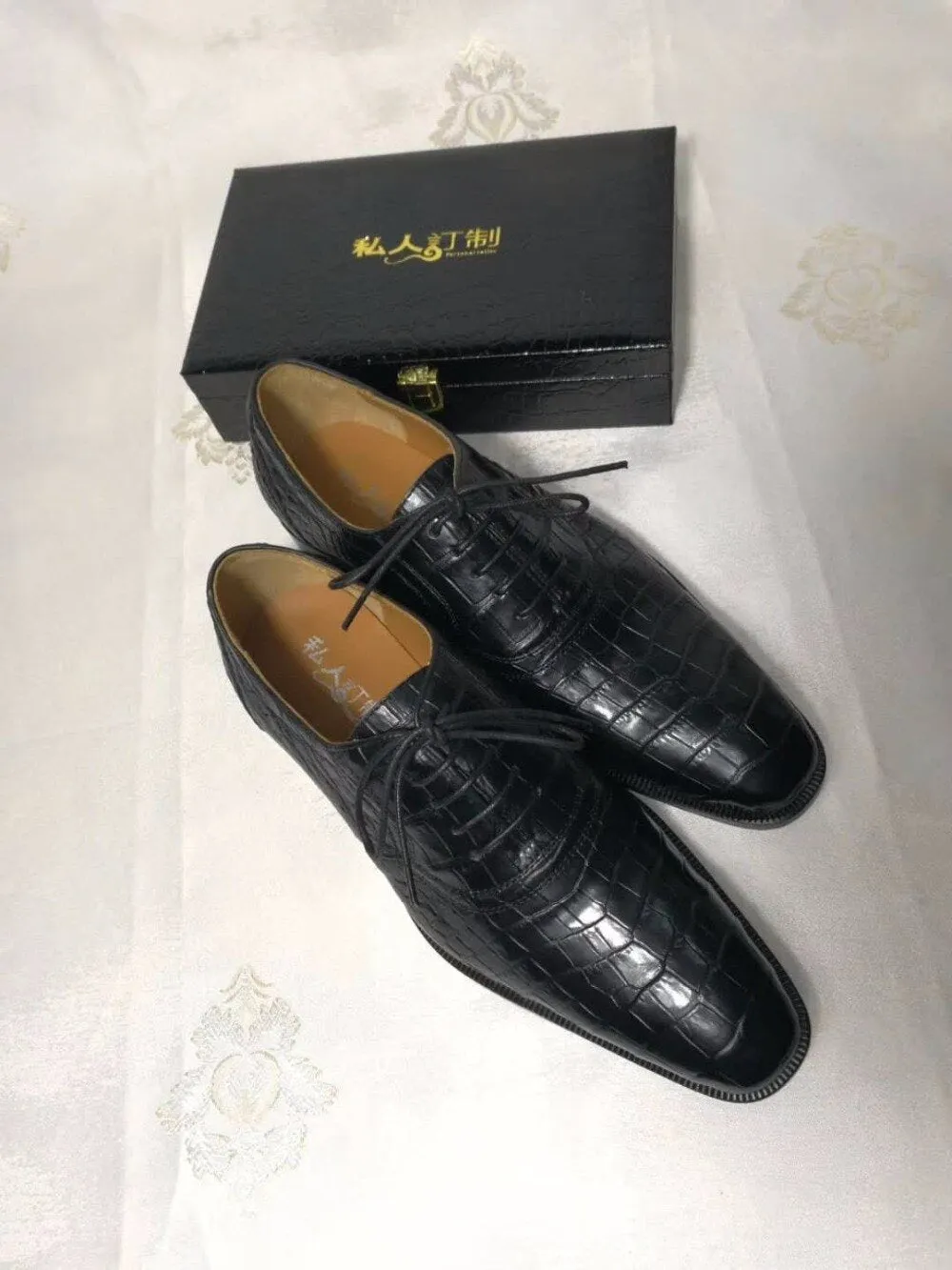 GENUINE CROCODILE OXFORD LACE UPS