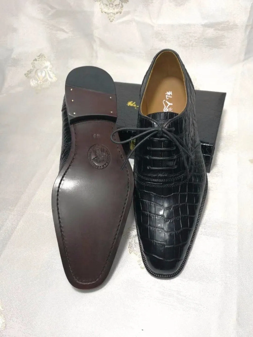 GENUINE CROCODILE OXFORD LACE UPS