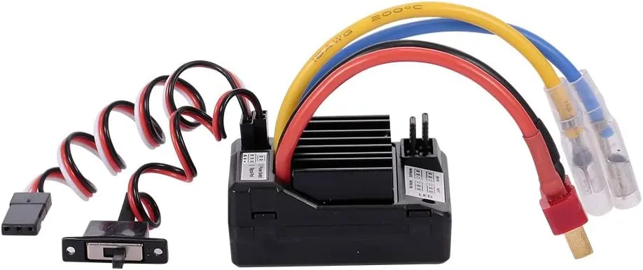 GoolRC AX-D60A 60A Waterproof Brushed ESC Electronic Speed Controller for 1/10 RC Car Off-Road Truck RC Boat 2S LiPo 6-8S NiMh Battery