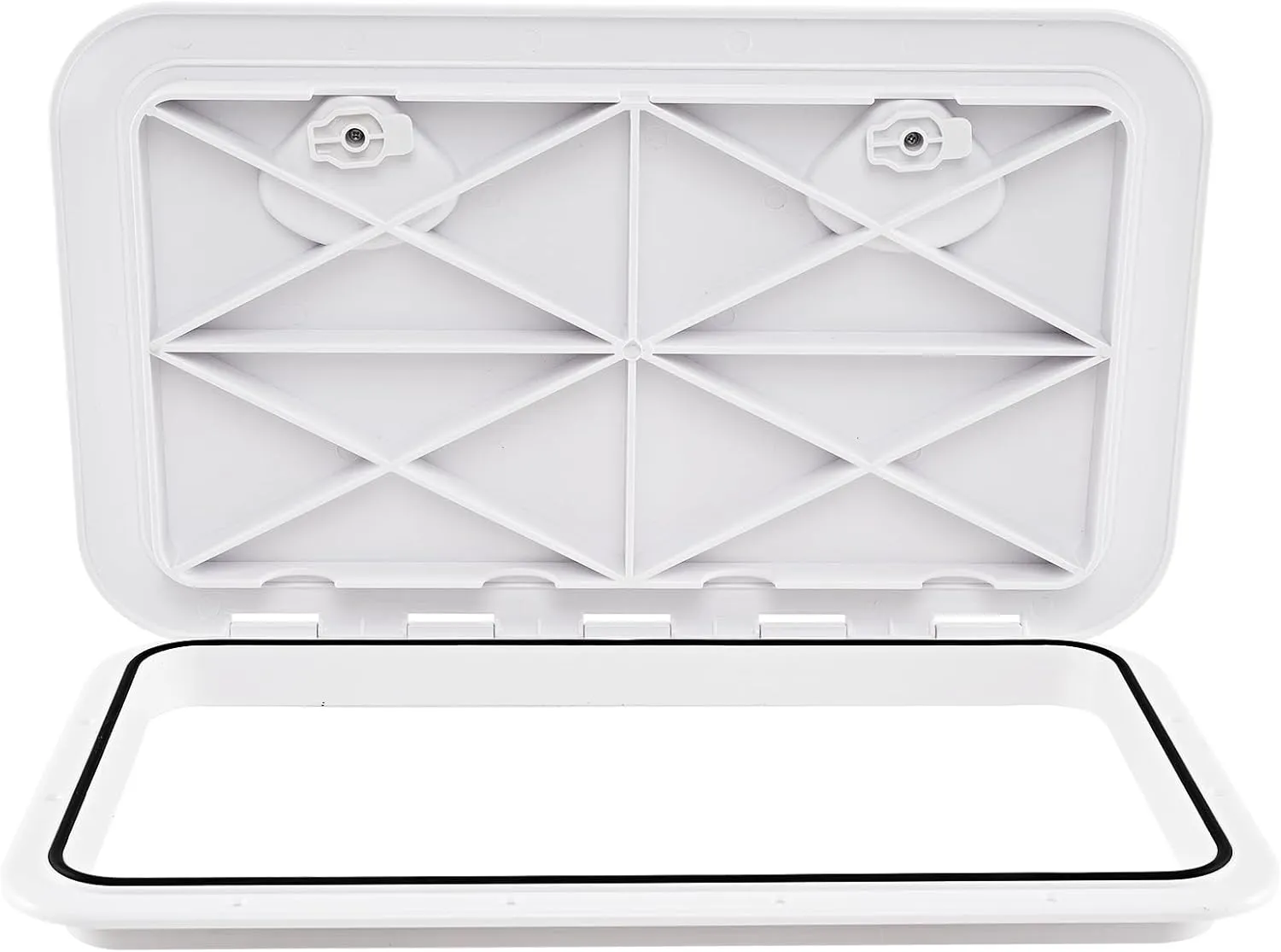 Goplus 24” x 14” Boat Hatch, Marine Deck Access Hatch w/ 180° Lid Hinge & Non-Slip Surface, All-Weather Rectangle Hatch Lid for Boat, Yacht, RV