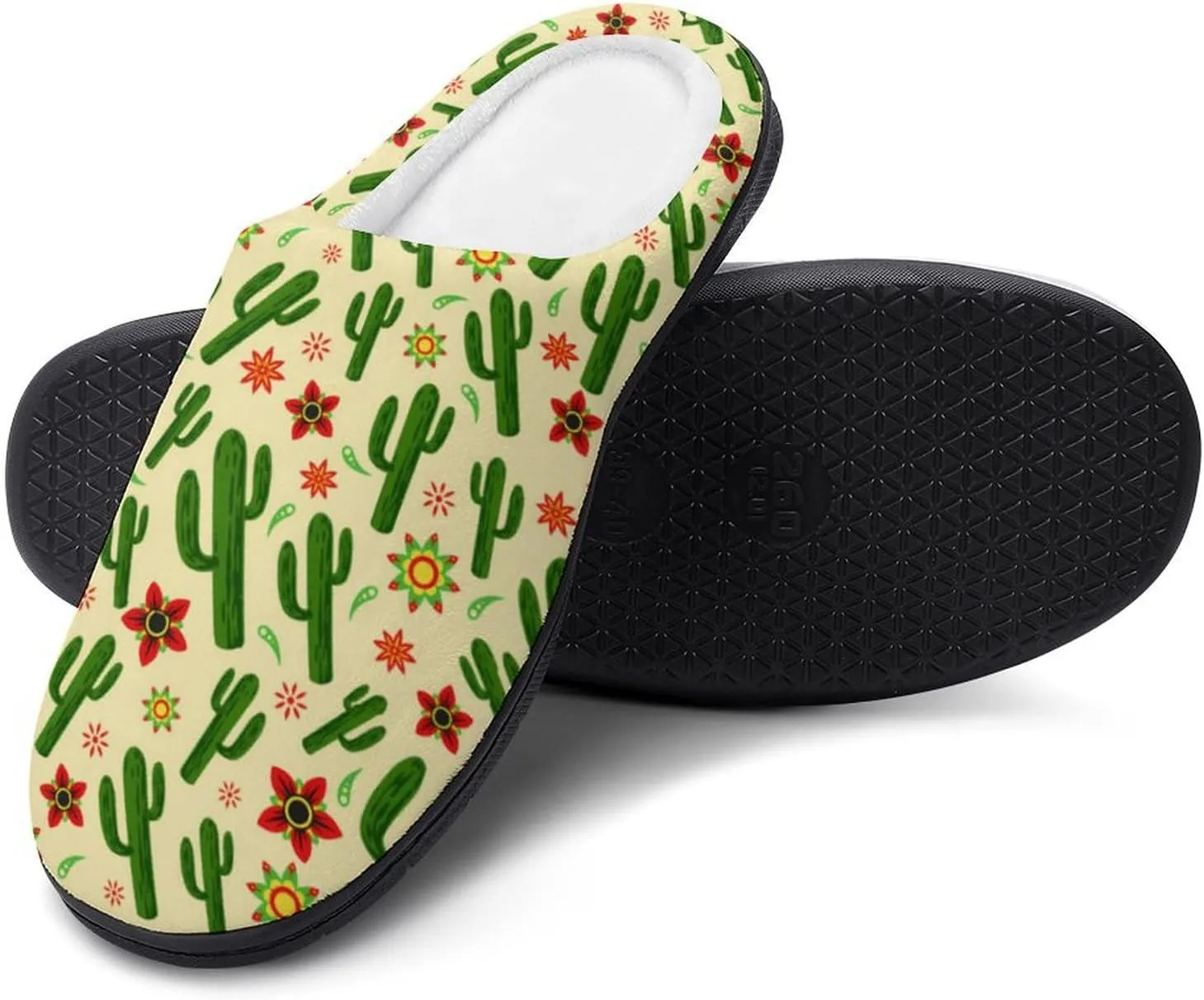 Halloween Slippers For Women Men Warm Cotton House Slippers Hard Sole Comfy Clog Slippers Slip-On Shoes Indoor Outdoor