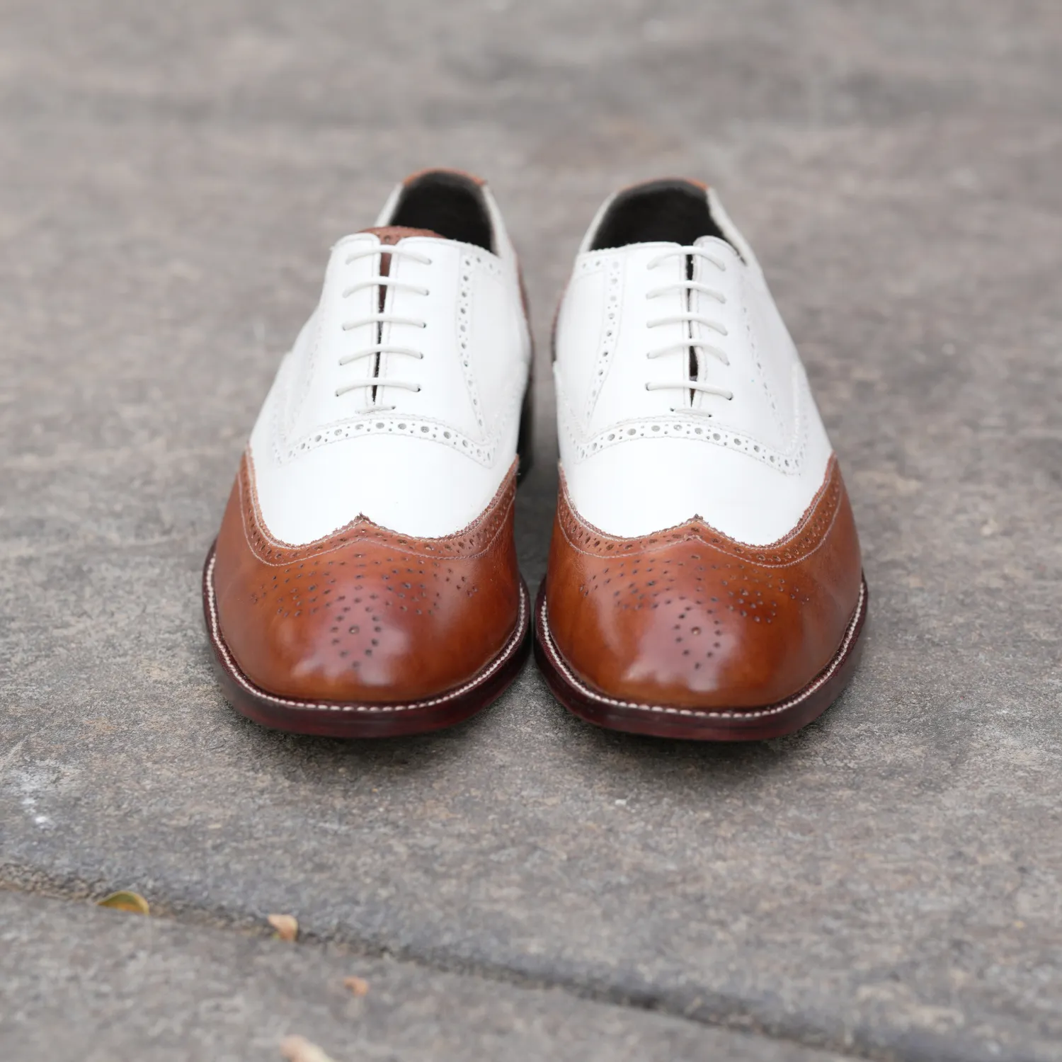 Handmade Wingtip Brogue Lace-Up Full-Grain Leather Dress Shoes