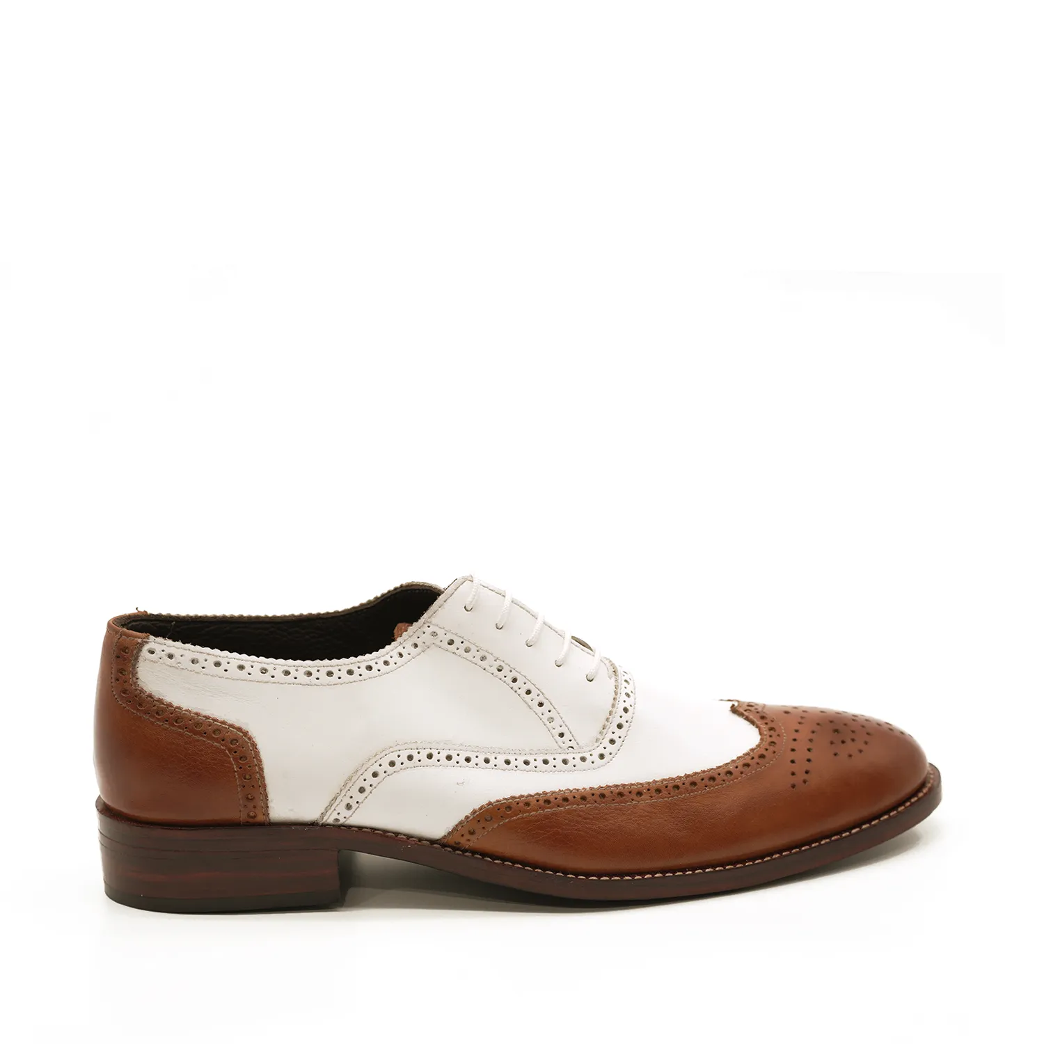 Handmade Wingtip Brogue Lace-Up Full-Grain Leather Dress Shoes