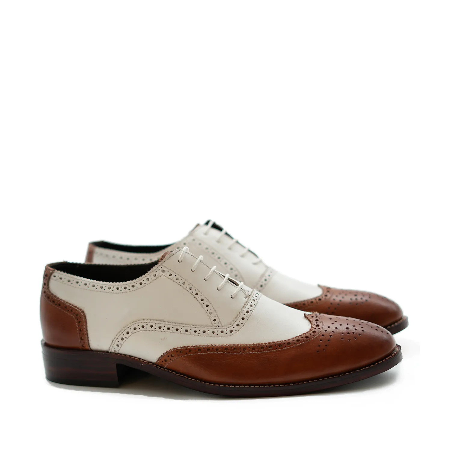 Handmade Wingtip Brogue Lace-Up Full-Grain Leather Dress Shoes