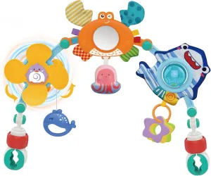 HANMUN Baby Stroller Arch Toy，Infant Car Seat Toys Mobile for Baby Crib Bouncer Bassinet Toys，Newborns Sensory Activity Bjorn Bouncer Toy Bar，Suitable for 0 1 2 3 Years Old Infant & Toddlers（Ocean）