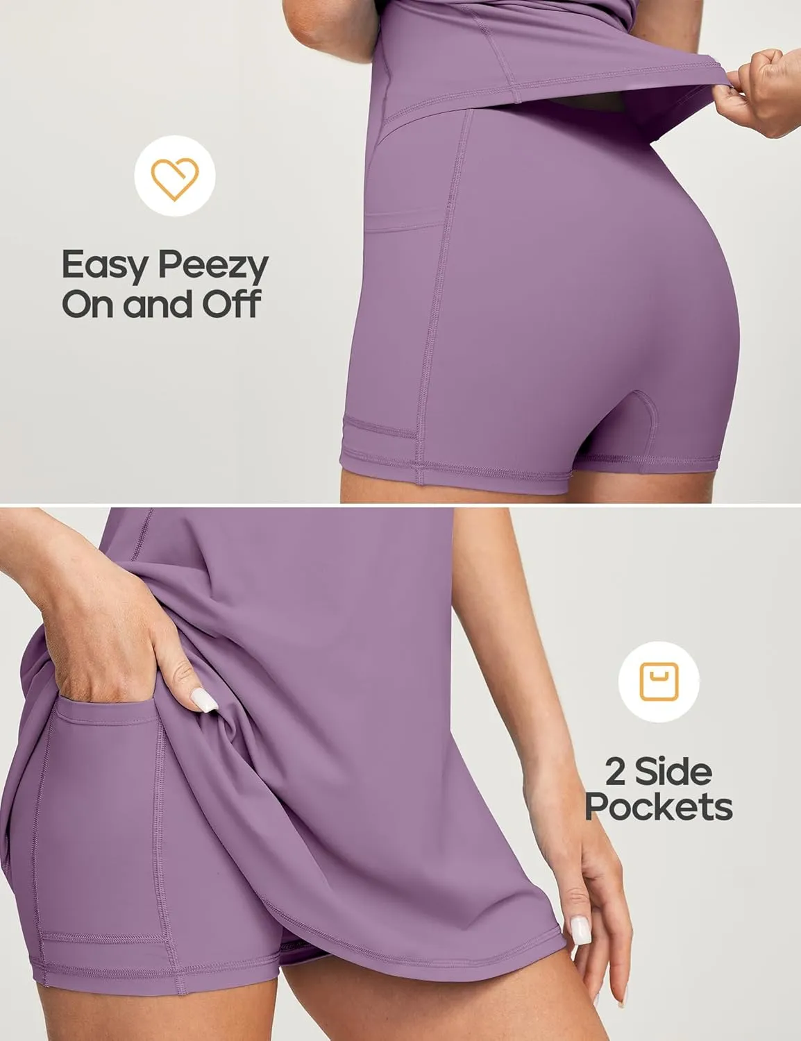 Heathyoga Womens Tennis Dress with Shorts Underneath & Bra Athletic Dress for Women Summer Dress with Pockets for Golf