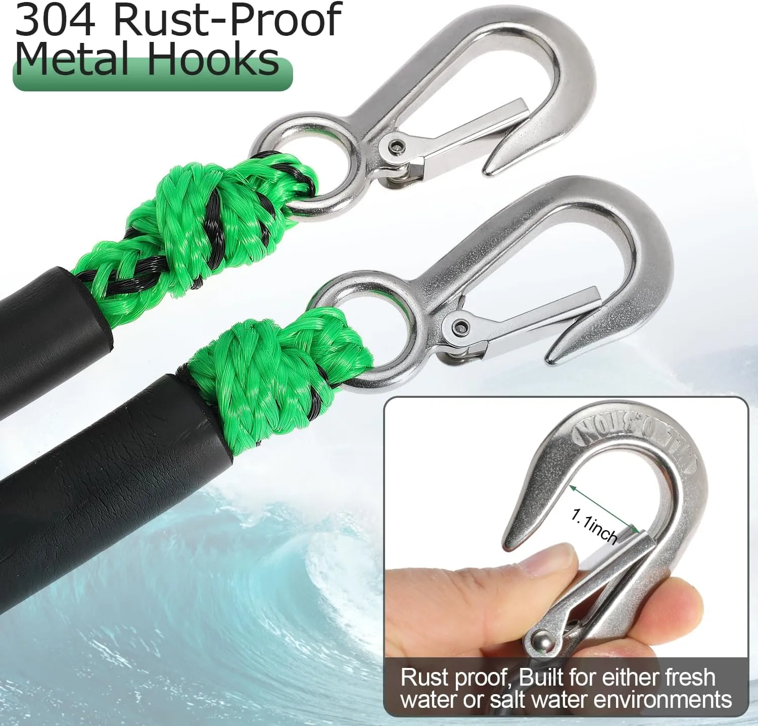 Heavy Duty Boat Tow Harness for Tubing Self Centering Boat Tow Rope with Stainless Steel Quick Connector for Boat Water Sport Water Ski Jet Ski Wakeboarding