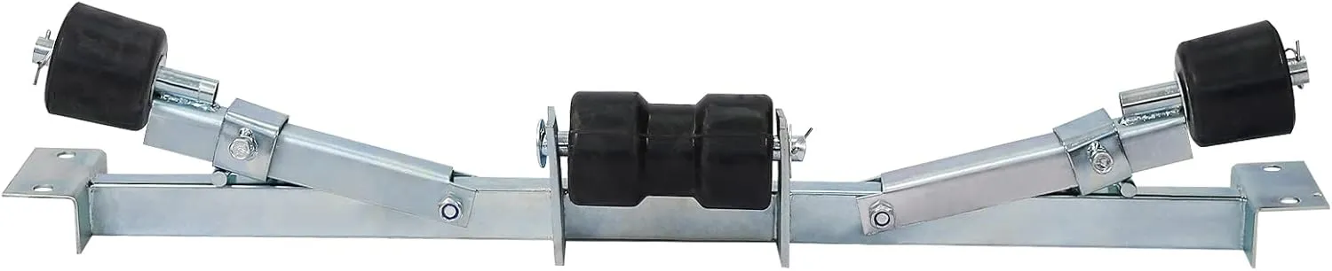 Heavy-Duty Boat Trailer Support Bracket with Adjustable Keel Rollers, 2204 lbs Capacity, Silver