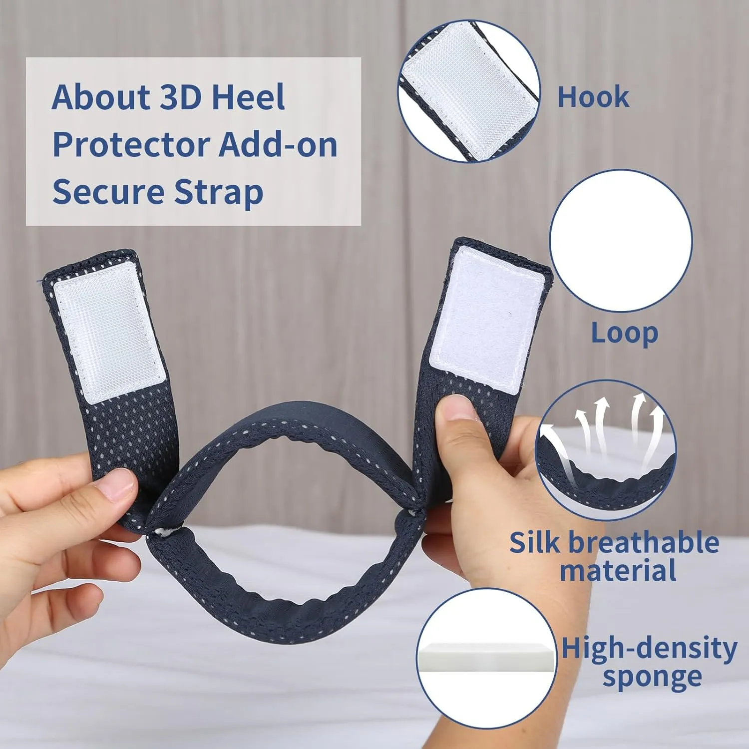 Heel Protectors Optional Straps Works with Ehucon 3D Heel Protector for Pressure Sores ,Heel protection Foot Wedge Pillow for Bedridden Patients Supplies, Ankle Pillow Heel Protectors for Heel