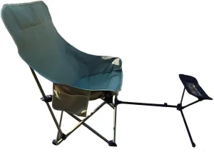 High Back Moon Camping Chairs with Foot Rest Portable Heavy Duty Folding Saucer Lounge Chair with Side Storage Pocket Head Padded for Patio Outdoor Travel, Supports up to 400lbs