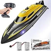High Speed RC Boat Remote Control - Waterproof Kids Pool Racing Toy for Outdoor Lakes & Ponds Ideal Birthday Gifts For Kids Boys