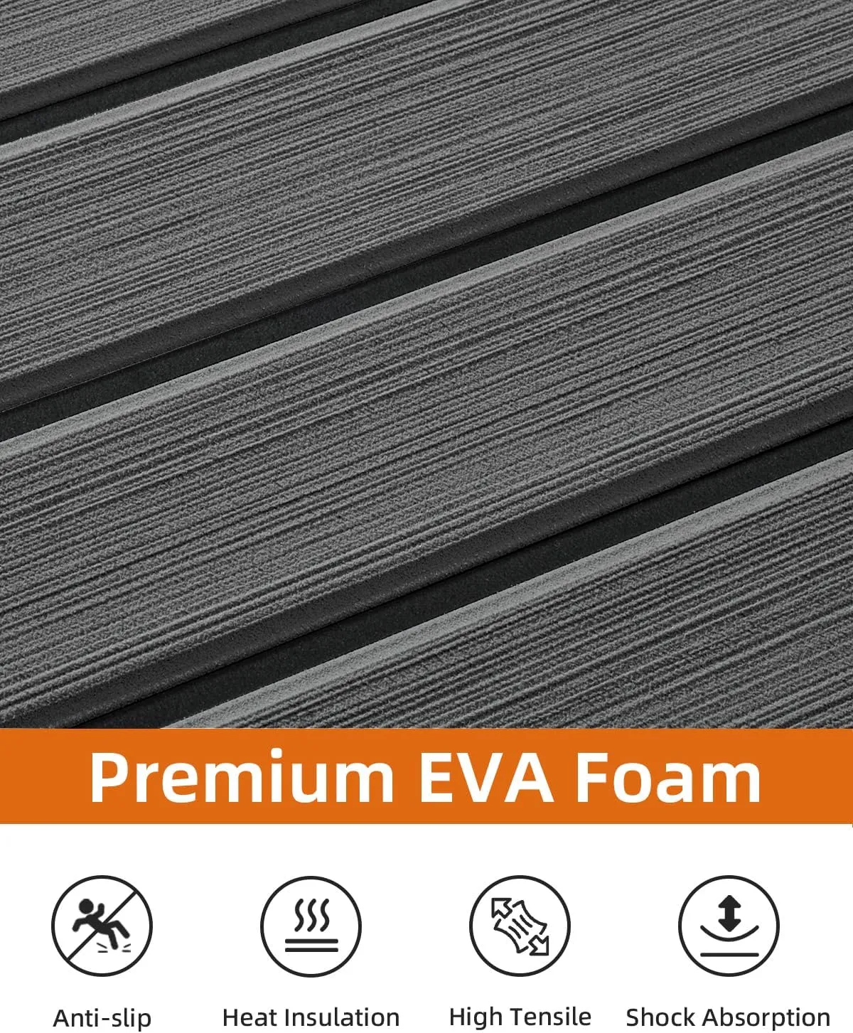 Hjdeck Boat Flooring EVA Foam Boat Decking with 3M Self-Adhesive Backing, Boat Foam Flooring Marine Carpet Faux Teak Sheet for Yacht Fishing Boat Kayak Motorboat RV Floor Helm Pad