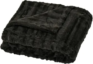 Home Soft Things Derby Double Sided Faux Fur Throw Blanket, Chocolate, 50'' x 60'', Super Soft Comfy Fluffy Plush Bed Couch Cover for All Year Round Accent Home Decoration