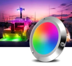 HUSUKU RS6-1 LED Marine Courtesy Light Boat Interior Dome Ceiling Light, Ip65 4In DC12V 10W 1000LM All-Metal Body, Color Change LED Lights for Yacht Transom Fishing Dock Pontoon Deck