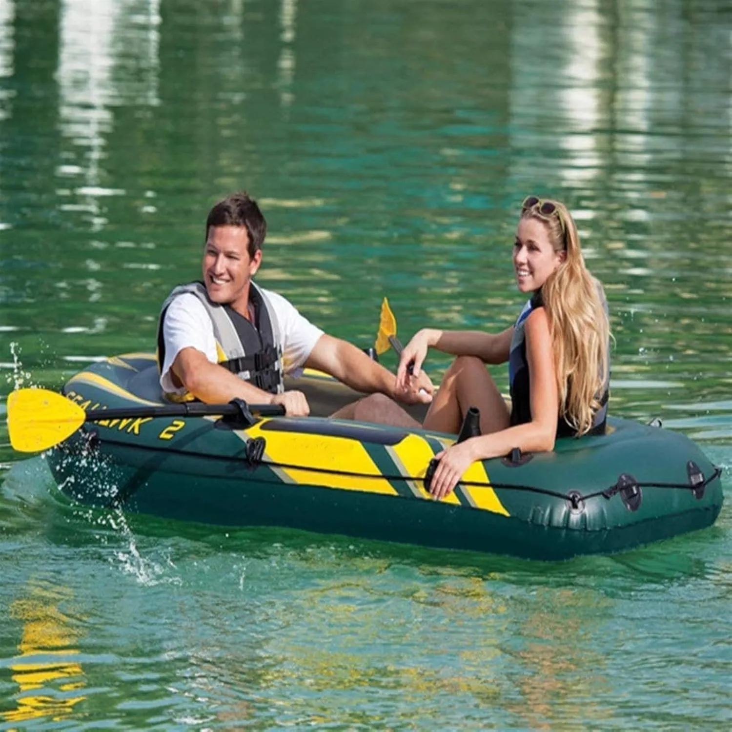 Inflatable Kayak 2 Person Rubber Kayak Thickened Double Inflatable Fishing Boat Double Inflatable Boat Sport Foldable Drift Boat