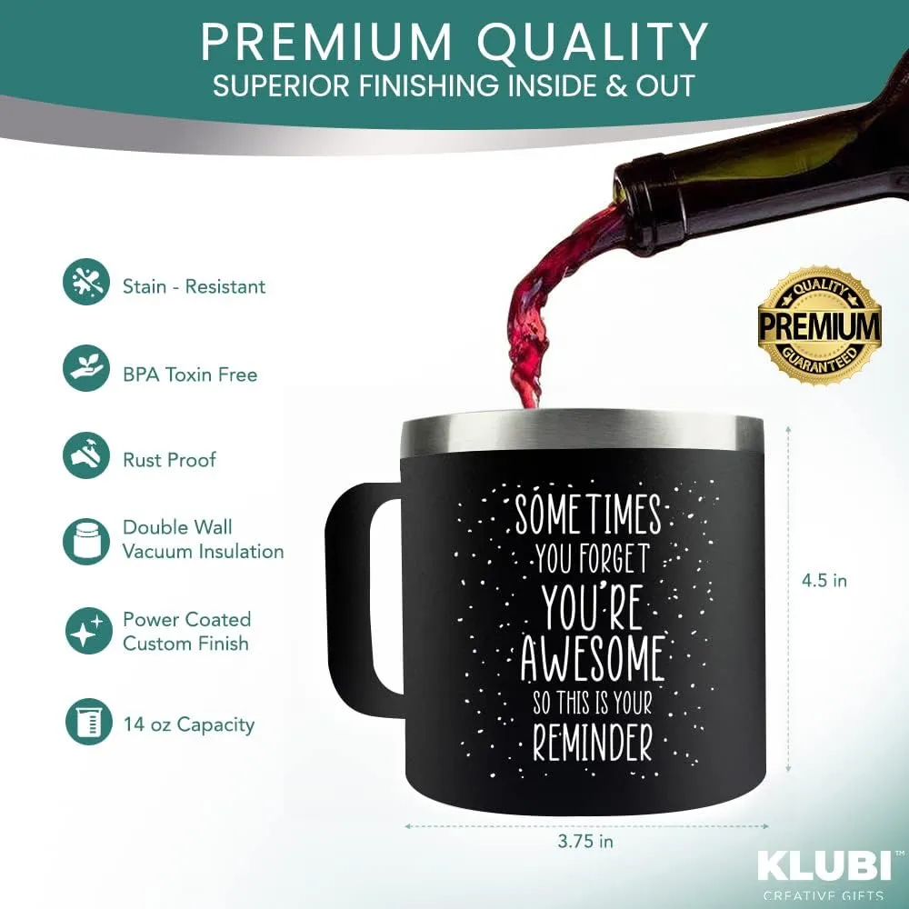 Inspirational Gifts for Men - Sometimes You Forget Your Awesome Gifts 14oz Mugs for Fathers Thinking of You Gift for Men Coffee Lovers Birthday Gift Ideas Cup Dad Presents for Birthday Awesome Mug