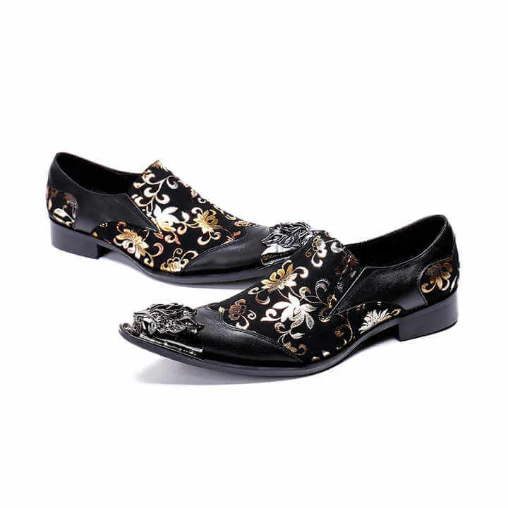 Italian Style Steel Toe Leather Loafers