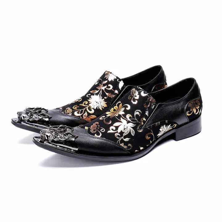 Italian Style Steel Toe Leather Loafers