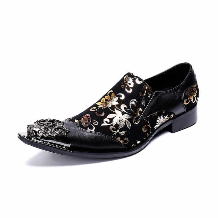 Italian Style Steel Toe Leather Loafers