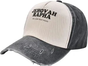 Jehovah Rapha The God Who Heals Baseball Hat Adjustable Low Profile Dad Hat for Men Women,Dark Red